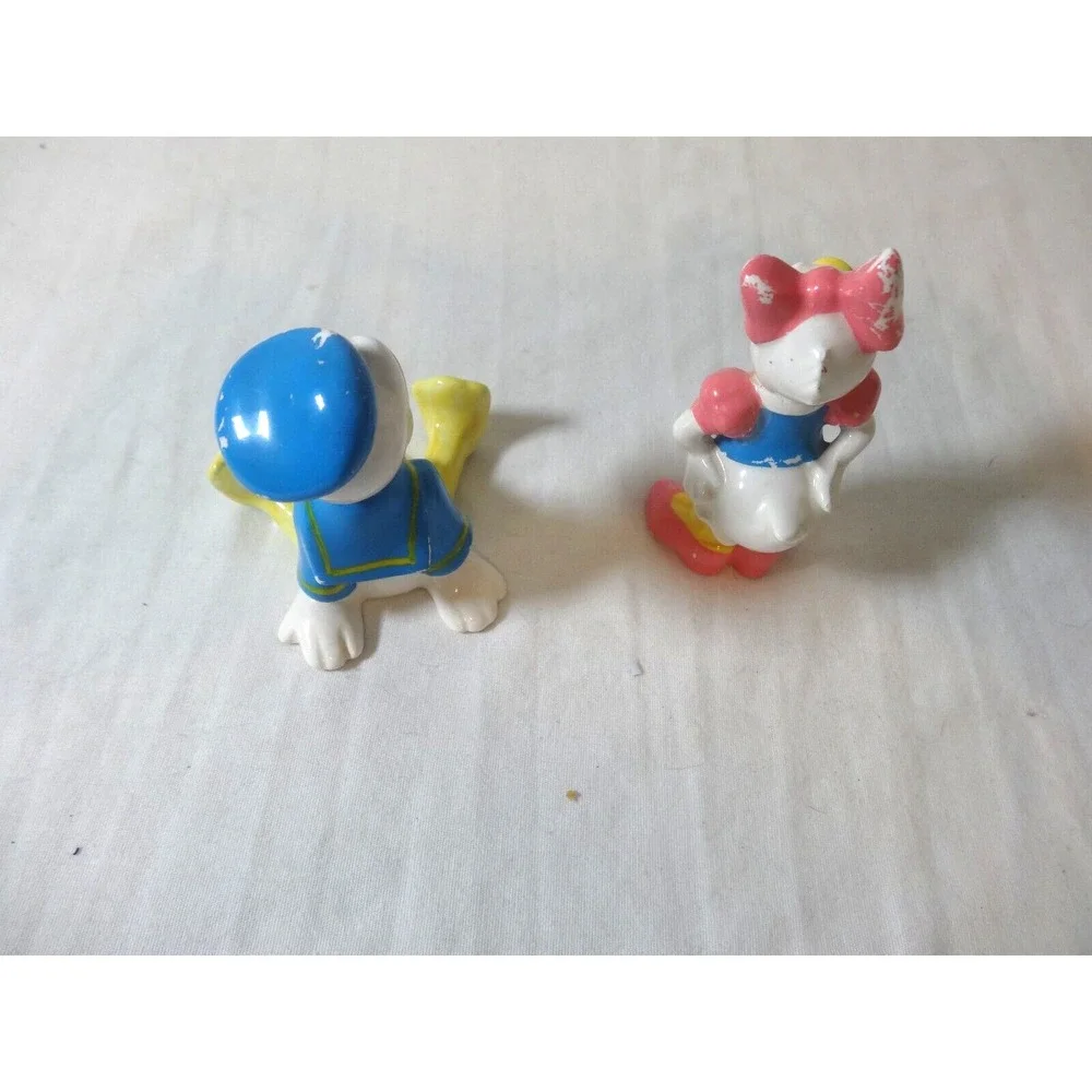 Vintage Donald and Daisy Duck Ceramic Figurines, Walt Disney Productions Japan